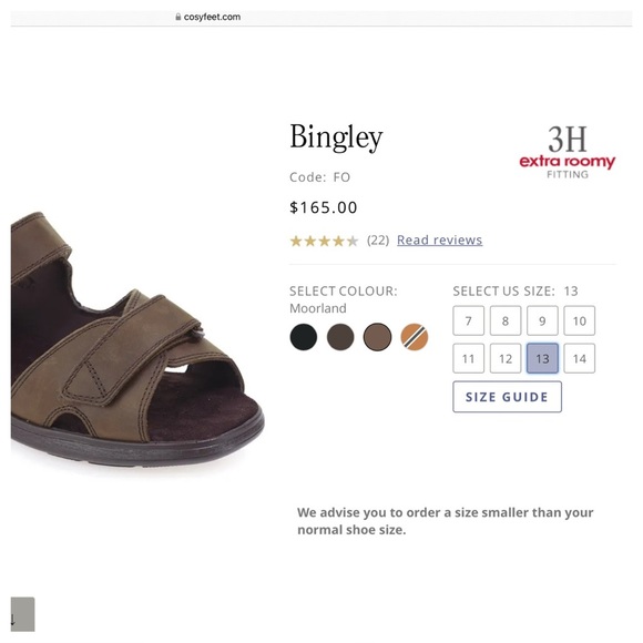 Cosyfeet BINGLEY Brown Sandals Size 13 Wide Fit Diabetic Comfort - Picture 2 of 14